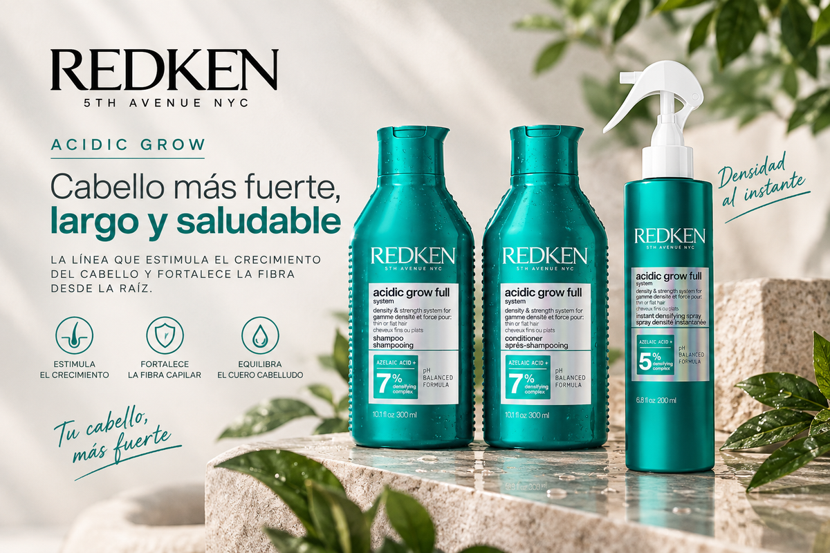 ¿Cabello fino, débil y sin vida? Descubre el poder de Redken Acidic Grow