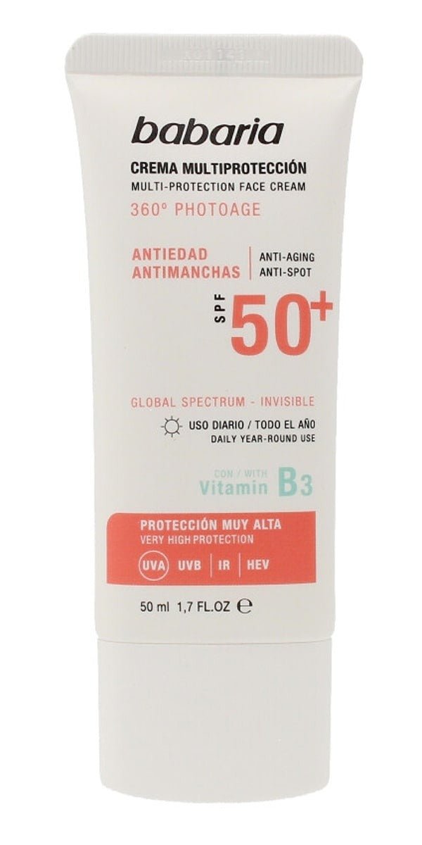 Crema Solar Multiprotección Antiedad SPF50+ Babaria