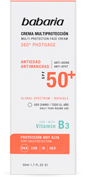 Crema Solar Multiprotección Antiedad SPF50+ Babaria