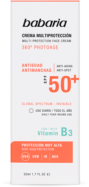 Crema Solar Multiprotección Antiedad SPF50+ Babaria