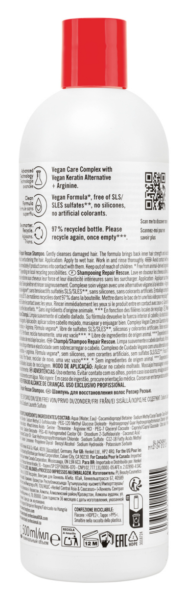 Champú Repair Rescue BC Arginina 500ml. Schwarzkopf Professional
