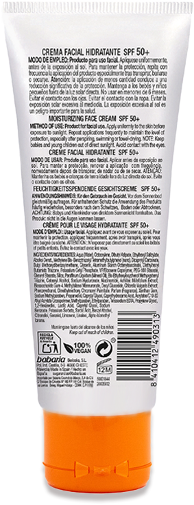 Crema Solar Ácido Hialurónico SPF50+ Babaria