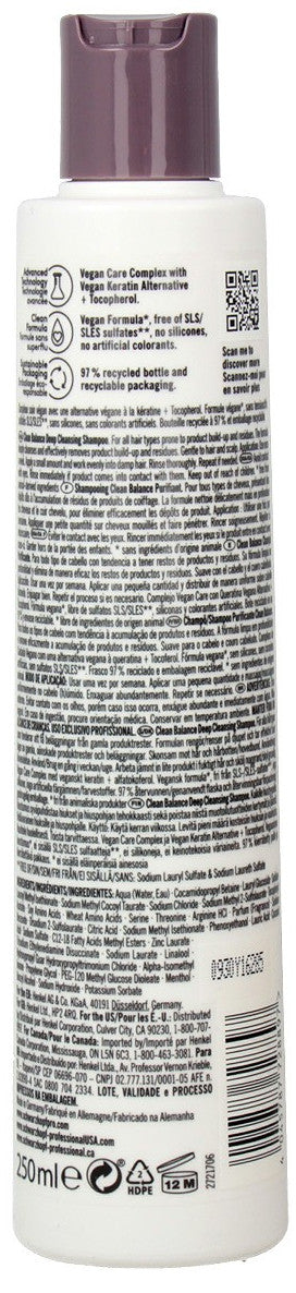 Champú Purificante Bonacure Clean Balance Tocopherol Schwarzkopf Professional
