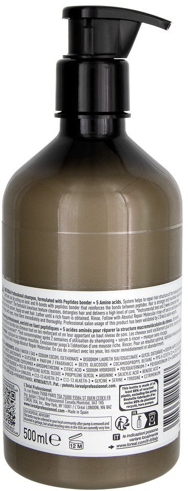 Champú Absolut Repair Molecular repara y fortalece 500ml L`Oréal Serie Expert