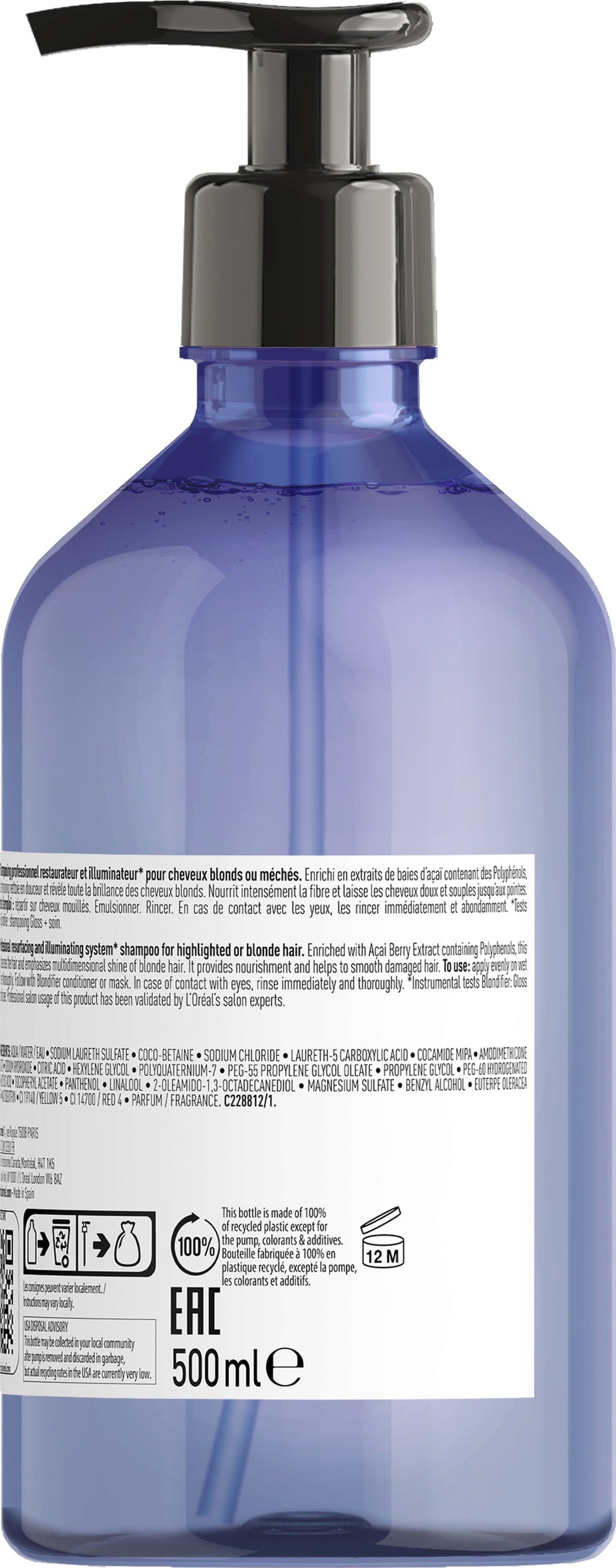 Champú Blondifier Gloss Iluminador y Neutralizante 500ml L`Oréal Serie Expert