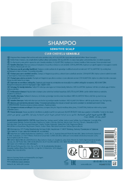 Champú Calmante para Cuero Cabelludo Sensible 1000ml Invigo Scalp Balance Sensitive Wella Professionals