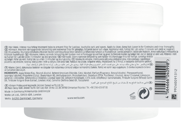 Mascarilla Tratamiento Intensivo Nutricurls rizos y ondas 500ml Wella Professionals