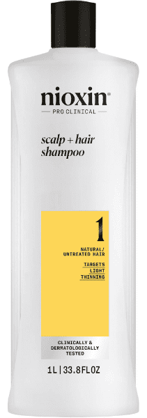 Champú Engrosador para Cabello Natural con Debilitamiento Ligero Sistema 1 1000ml Nioxin