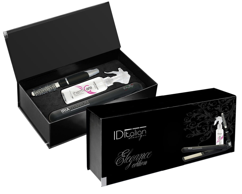 PACK PLANCHA IRIA + PROTECTOR + CEPILLO TÉRMICO ID ITALIAN DESIGN