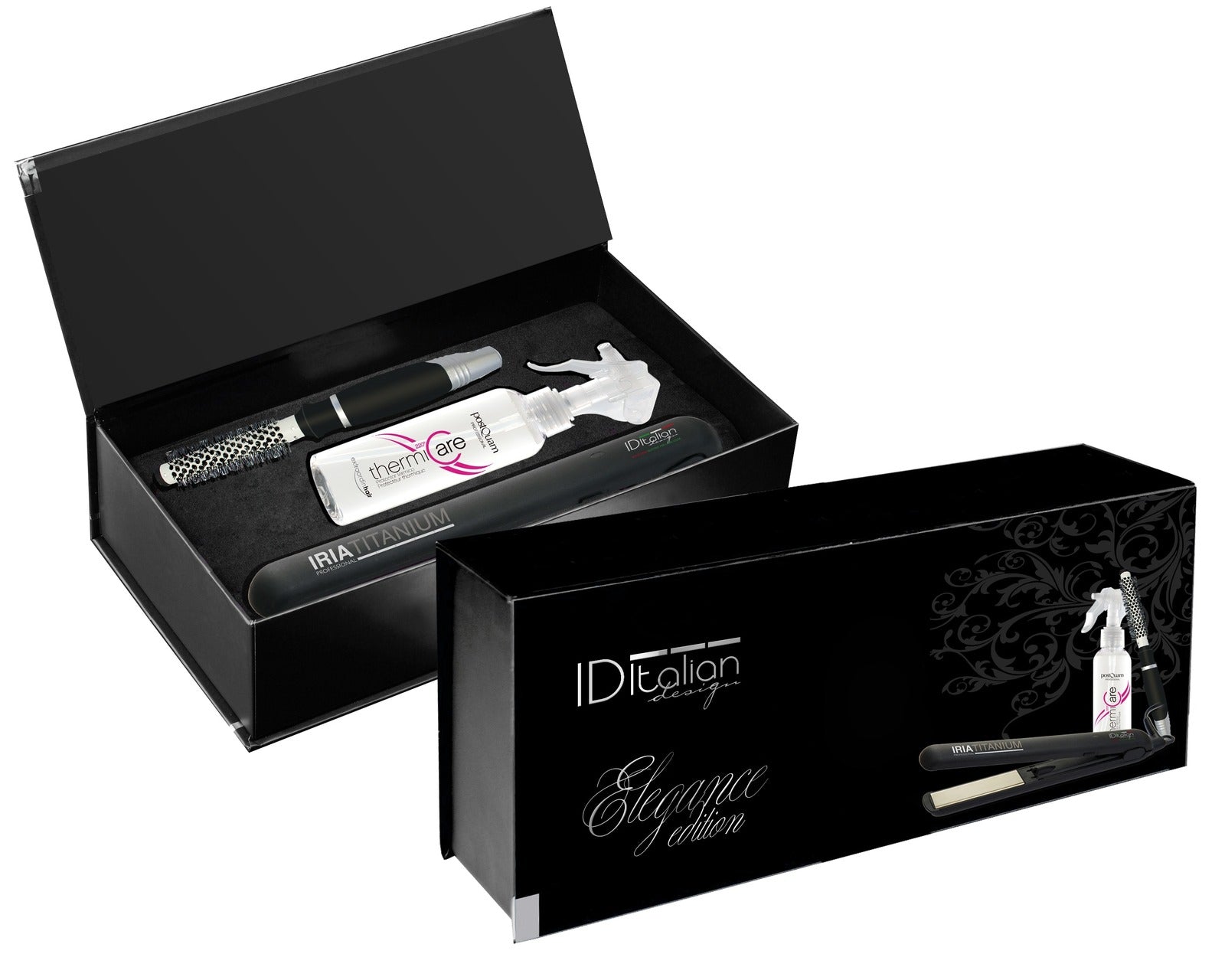 PACK PLANCHA IRIA + PROTECTOR + CEPILLO TÉRMICO ID ITALIAN DESIGN