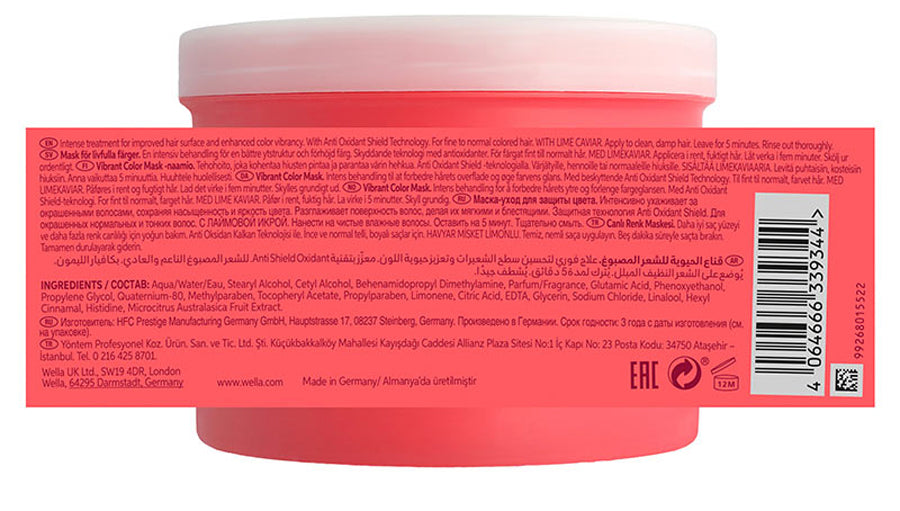 Mascarilla Invigo Cabello Fino Color Brilliance 500ml. Wella Professionals