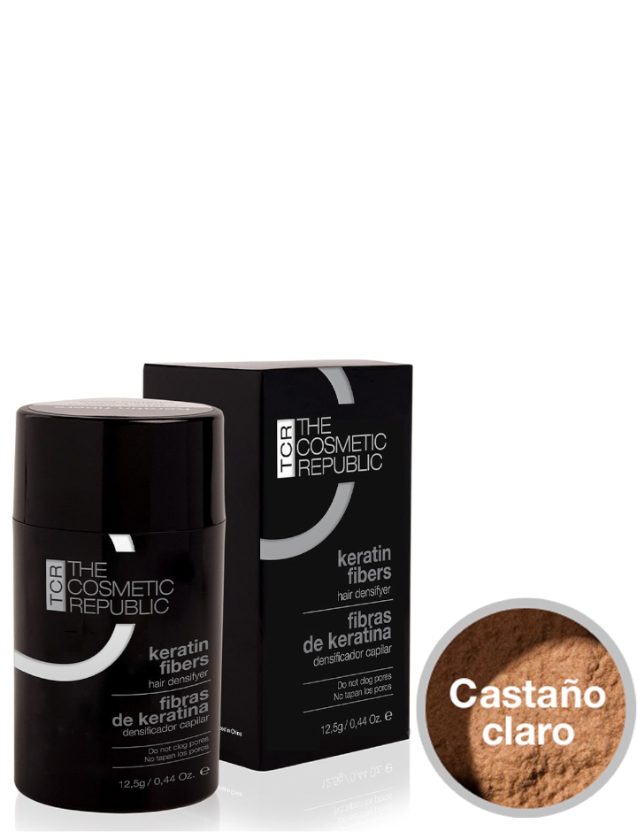 Fibras Capilares Castaño Claro Keratin Fibers 12,5 gr The Cosmetic Republic