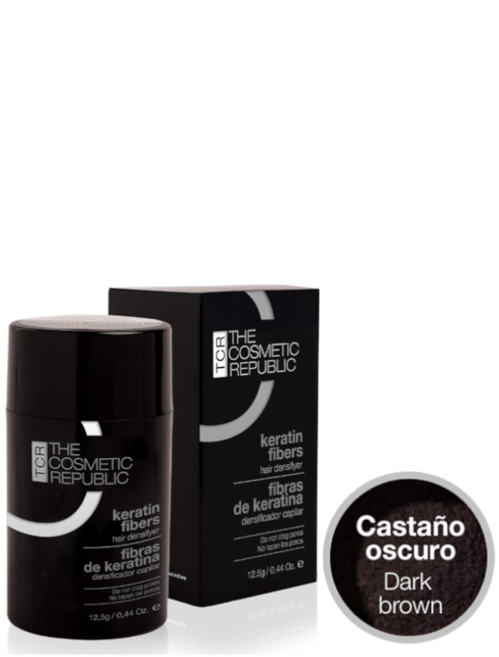 Fibras Capilares Castaño Oscuro Keratin Fibers 12,5 gr The Cosmetic Republic