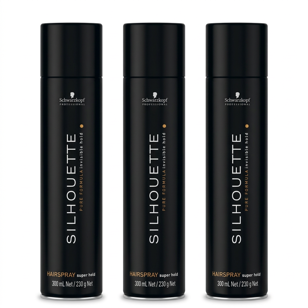 Pack de 3 lacas Silhouette Super Hold Schwarzkopf Professional de 300 ml