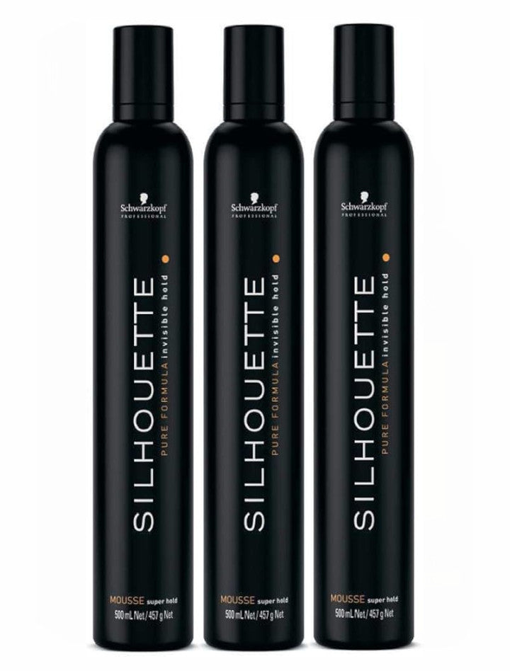Pack 3 Espumas Silhouette Extrafuerte 500 ml – Schwarzkopf Professional