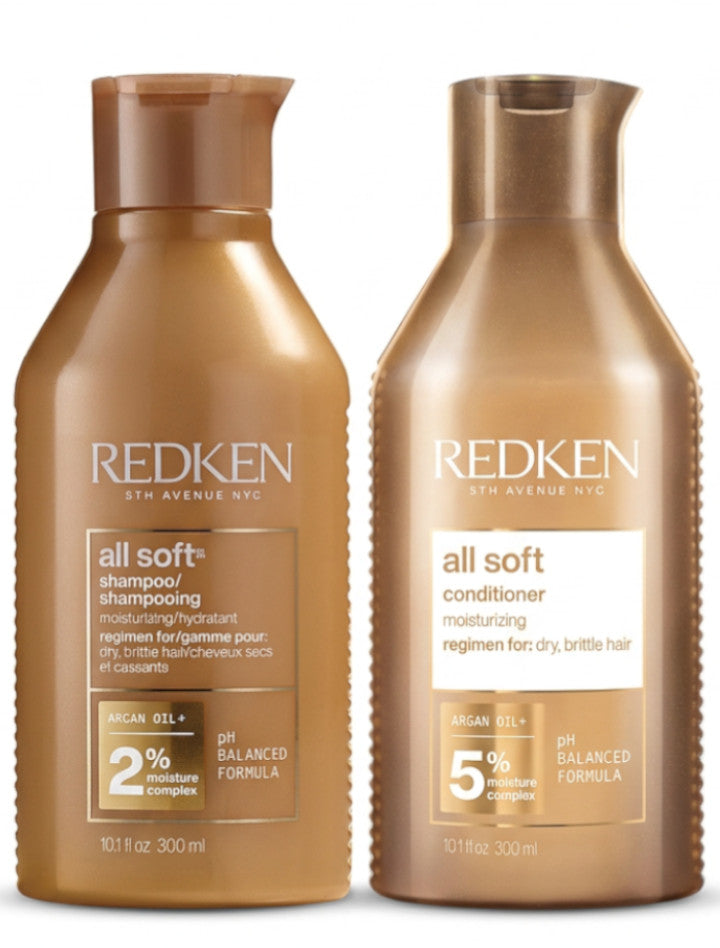 Pack Dúo Redken All Soft Champú 300 ml + Acondicionador 300 ml