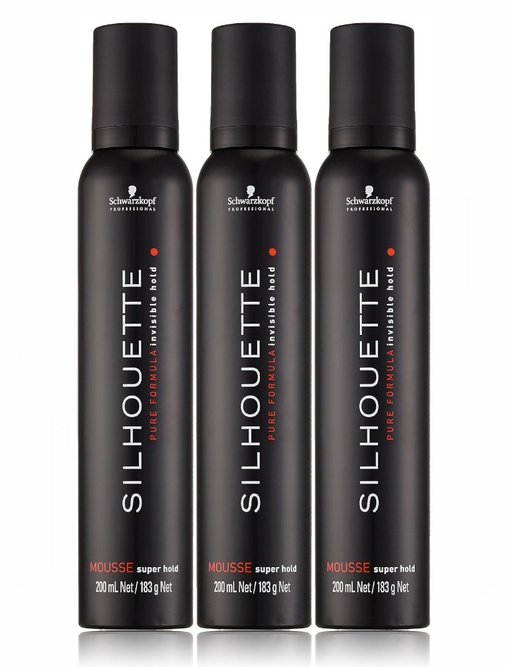 Pack 3 Espumas Silhouette Extrafuerte 200 ml – Schwarzkopf Professional